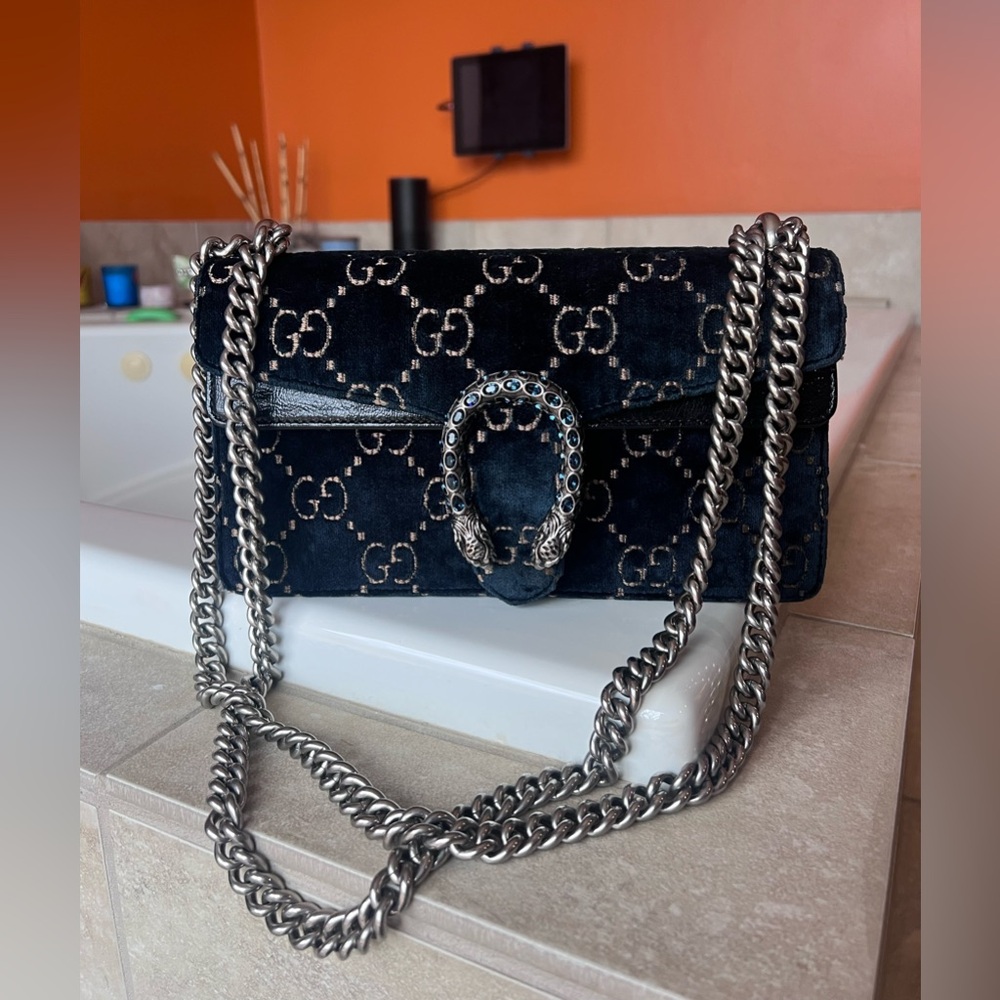 Gucci Dionysus Velvet Monogram Crossbody Bag